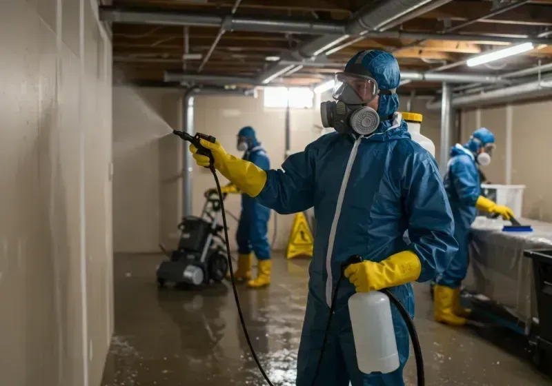 Basement Sanitization and Antimicrobial Treatment process in Highlands-Baywood Park, CA